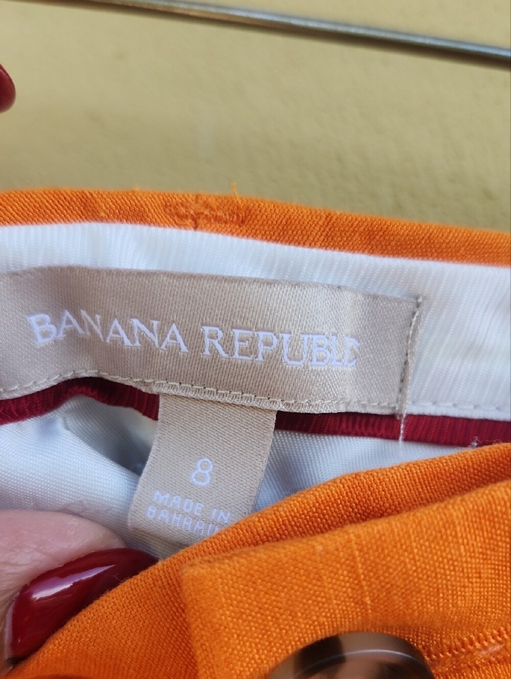 Banana Republic Linen Wide-Leg Trousers in Bright Orange - Picture 2 of 8